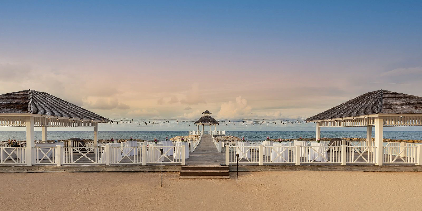 Ocean Gazebo Decks wedding venue with waterfront ceremony setup at Hyatt Zilara Rose Hall