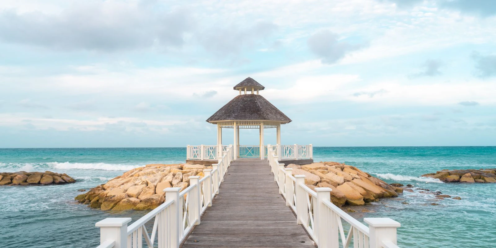 Ocean Gazebo wedding ceremony venue overlooking the Caribbean Sea at Hyatt Zilara Rose Hall
