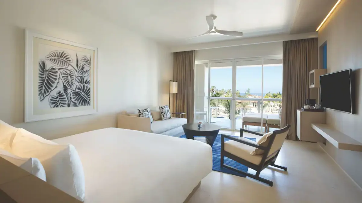 Ocean View Junior Suite King with private terrace and Caribbean Sea views at Hyatt Zilara Rose Hall.