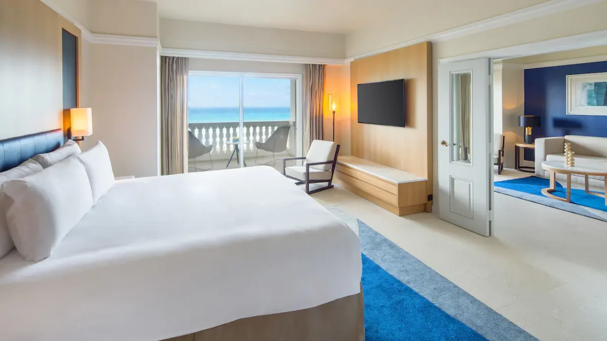 King bedroom in the One Bedroom Oceanfront Butler Suite at Hyatt Zilara Rose Hall.
