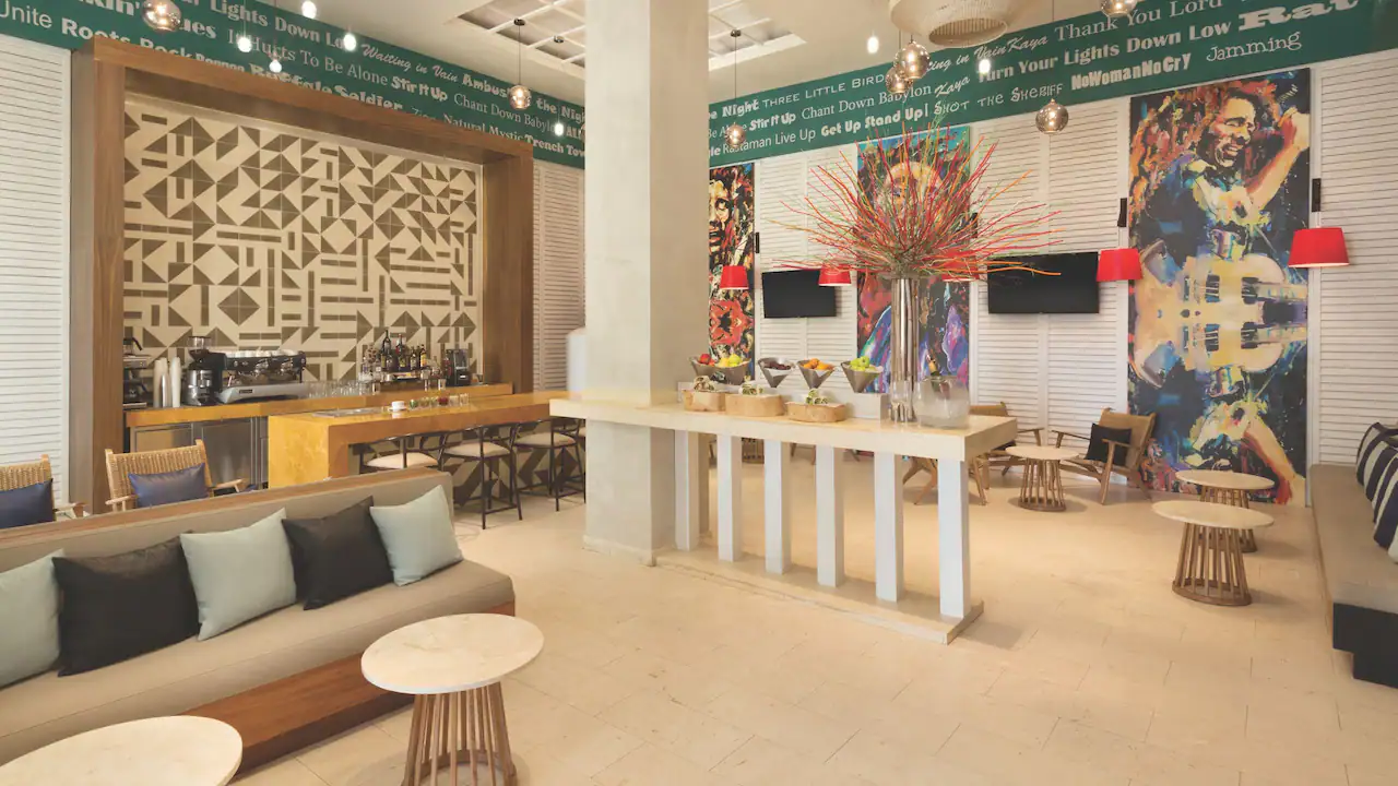 PotionZ swim-up bar at Hyatt Zilara Rose Hall featuring tropical cocktails, poolside seating, and a vibrant Caribbean atmosphere.